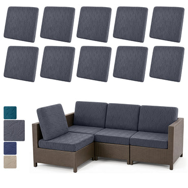 HEBE Stretch Patio Cushion Covers Set 10pcs,Waterproof Outdoor Couch Covers Replacement