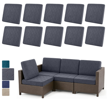 HEBE Stretch Patio Cushion Covers Set 10pcs,Waterproof Outdoor Couch Covers Replacement