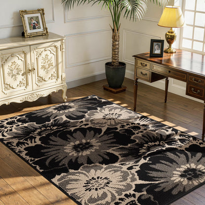 HEBE Runner Rug for Hallway,Non-slip Machine Washable Runners Flower Floor Mats Low Pile Carpet Rug Runner with Rubber Backing