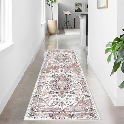 HEBE Boho Runner Rug Non Slip Washable Runner Rug for Hallway Fluffy Kitchen Rugs Laundry Room Rug Floor Carpet Runners for Hallway, Bedroom, Entryway