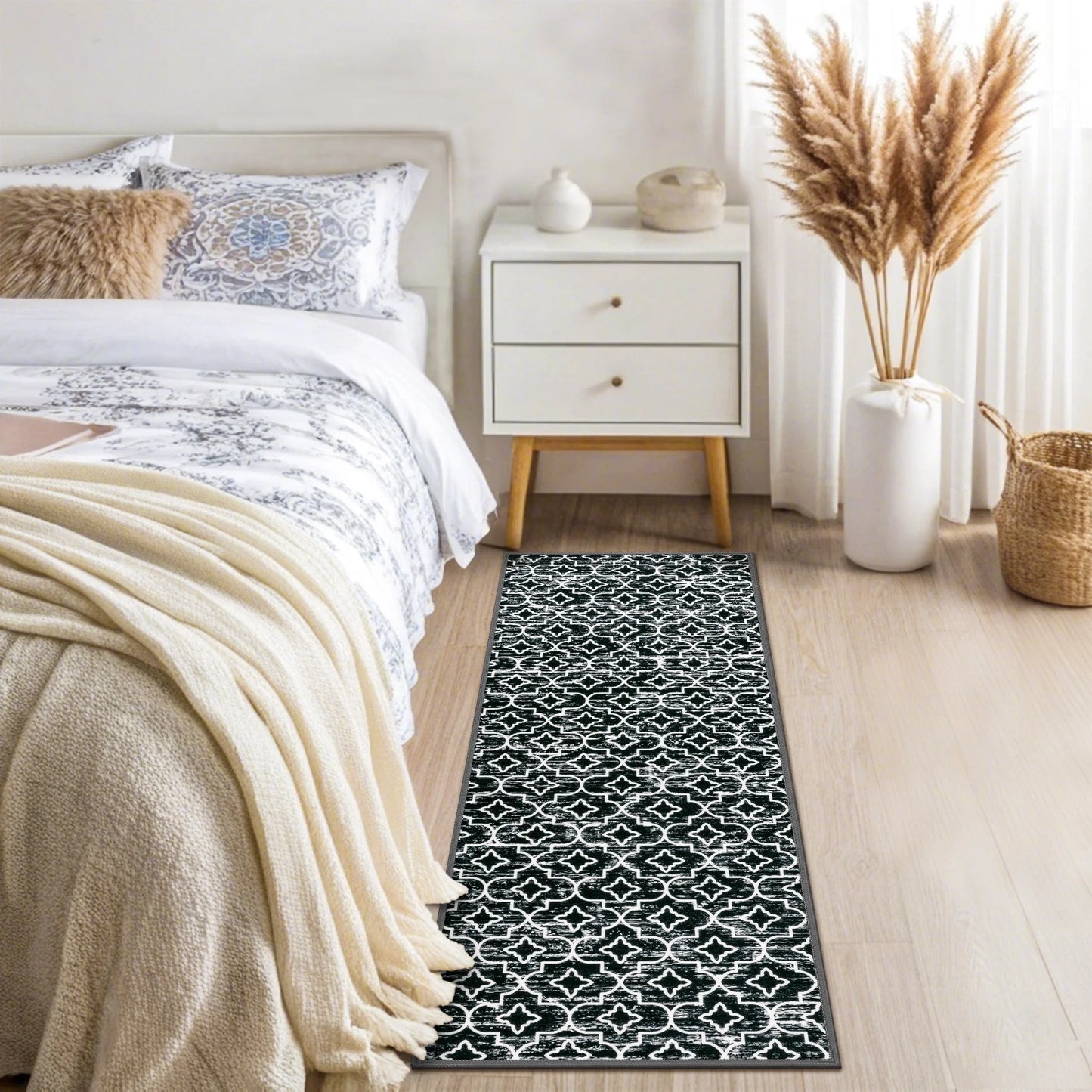 HEBE Kitchen Rug Set 3 Piece, Non Slip Machine Washable Mats for Home Floor and Living Room