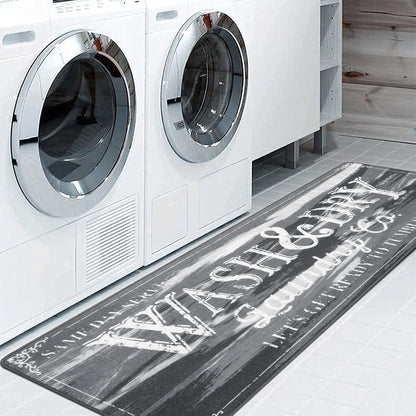 Laundry Room Rug 2'x6' Light Gray Farmhouse Laundry Rug Runner Non Slip Laundry Area Rug Kitchen Floor Mat Washable Runner Rug for Laundry Room Entryway Rug Runner