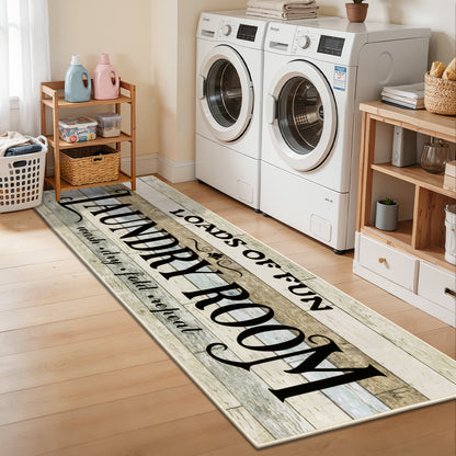 Laundry Room Rug 2'x6' Farmhouse Washable Non Slip Pet Friendly Laundry Floor Mat
