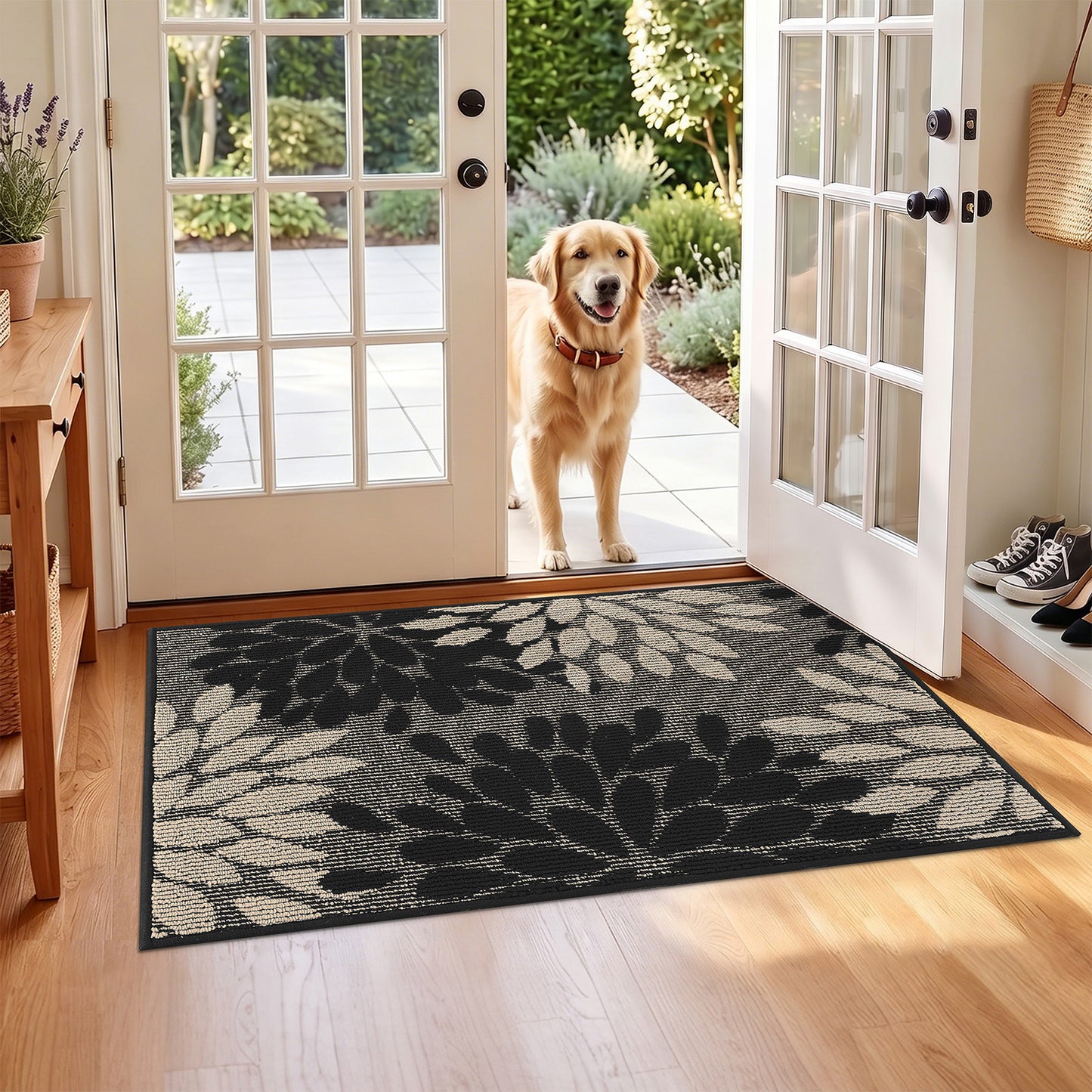 HEBE Indoor Door Mat, Non Slip Washable Mats for Front Door Entrance, Low Profile Dirt Trapper Doormat Entry Carpet for Entryway, Kitchen, Bathroom
