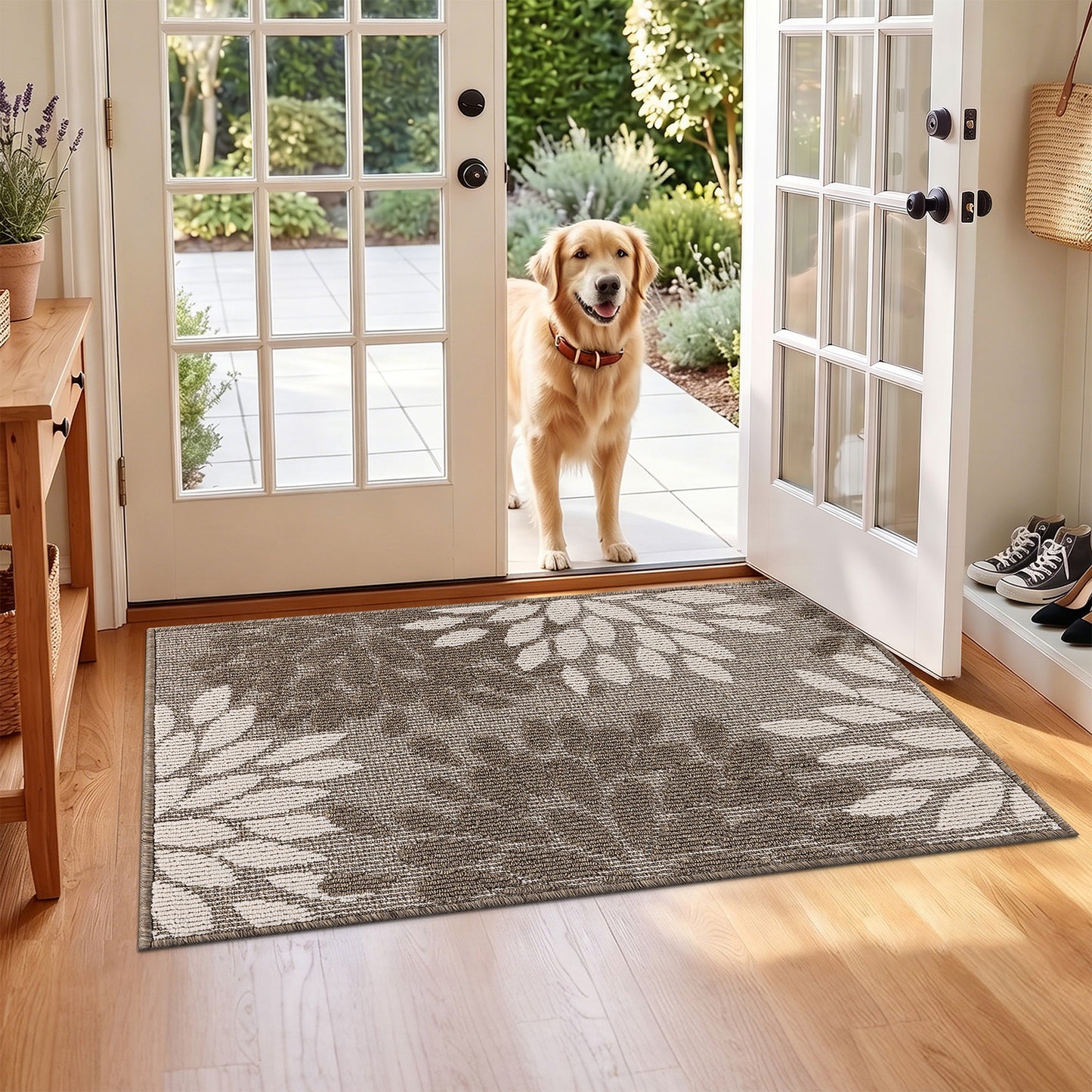 HEBE Indoor Door Mat, Non Slip Washable Mats for Front Door Entrance, Low Profile Dirt Trapper Doormat Entry Carpet for Entryway, Kitchen, Bathroom