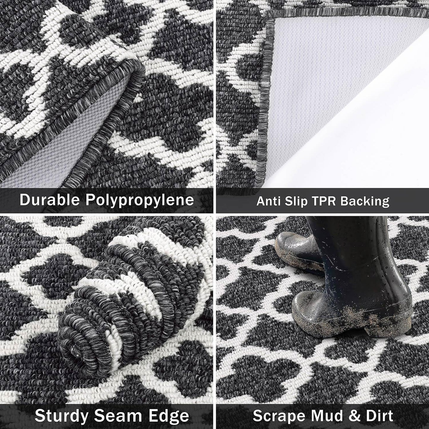 Long Runner Rug for Hallway  Non Slip Kitchen Floor Carpet Runners  Geometric Pattern Machine Washable Area Rug for Entryway Bathroom