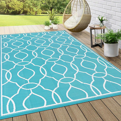 Outdoor Rug Waterproof, Reversible Plastic Straw Rug RV Camping Rug, Indoor Outdoor Patio Mat, Outside Carpet For Porch,Deck,Camper,Balcony,Backyard,Picnic