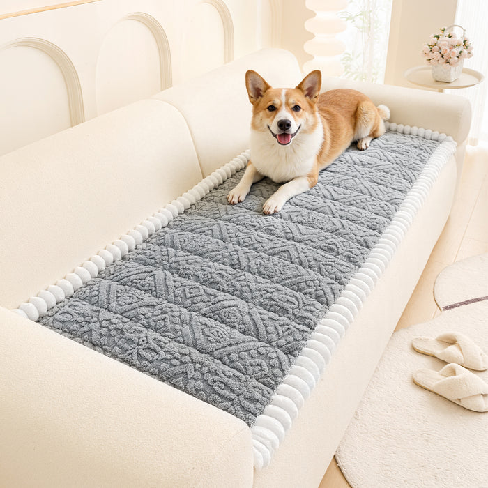 HEBE Geometric Jacquard Sofa Slipcover,Non-Slip Washable Pet Friendly Couch Cover Furniture Cushion Protector for Dogs Cats