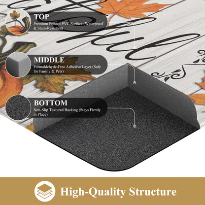 HEBE 2-Piece Kitchen Rugs Set, Non-Slip Waterproof Farmhouse Floor Mats ﻿