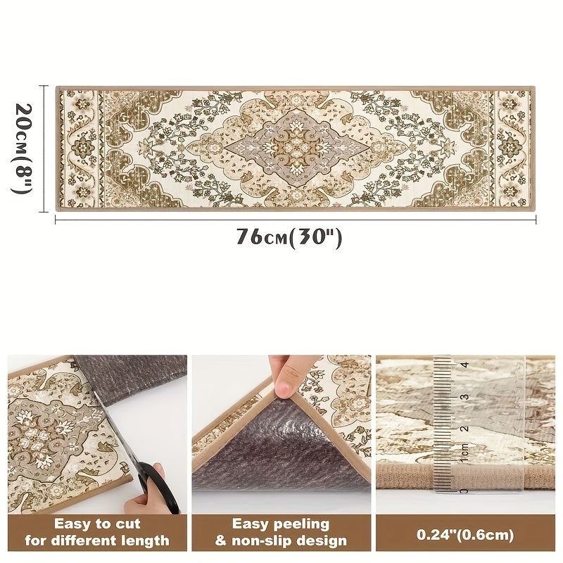 HEBE 8"x30" Carpet Stair Treads Self Adhesive Stair Runner Non Slip Staircase Step Treads