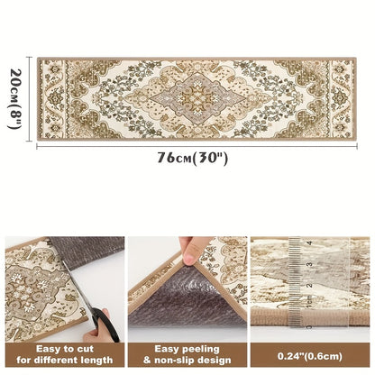 HEBE 8"x30" Carpet Stair Treads Self Adhesive Stair Runner Non Slip Staircase Step Treads