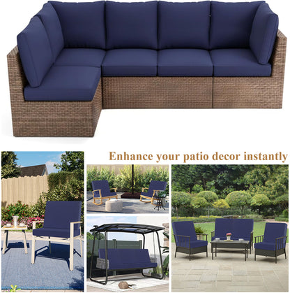 HEBE Stretch Patio Cushion Covers Set 12pcs,Waterproof Outdoor Couch Covers Replacement