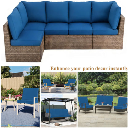 HEBE Stretch Patio Cushion Covers Set 12pcs,Waterproof Outdoor Couch Covers Replacement