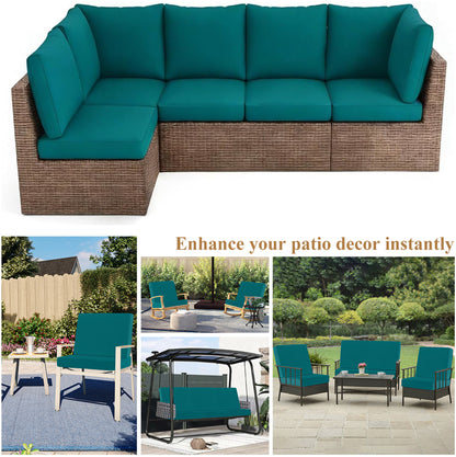 HEBE Stretch Patio Cushion Covers Set 12pcs,Waterproof Outdoor Couch Covers Replacement