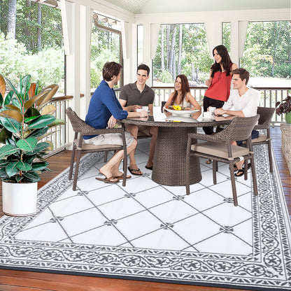 Outdoor Rugs Loomed Rectangular Classic Trellis Waterproof Quick Dry Patio Mats
