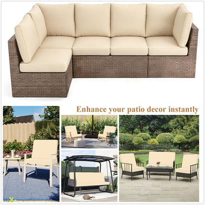 HEBE Stretch Patio Cushion Covers Set 12pcs,Waterproof Outdoor Couch Covers Replacement