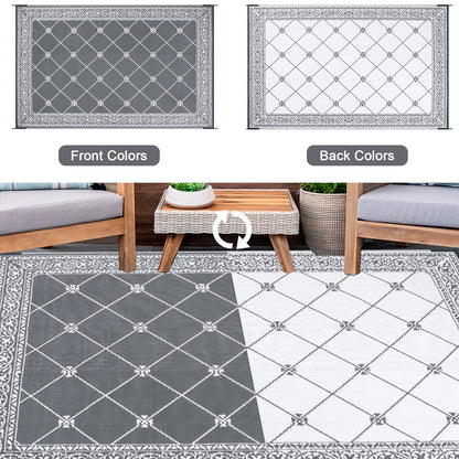 Outdoor Rugs Loomed Rectangular Classic Trellis Waterproof Quick Dry Patio Mats
