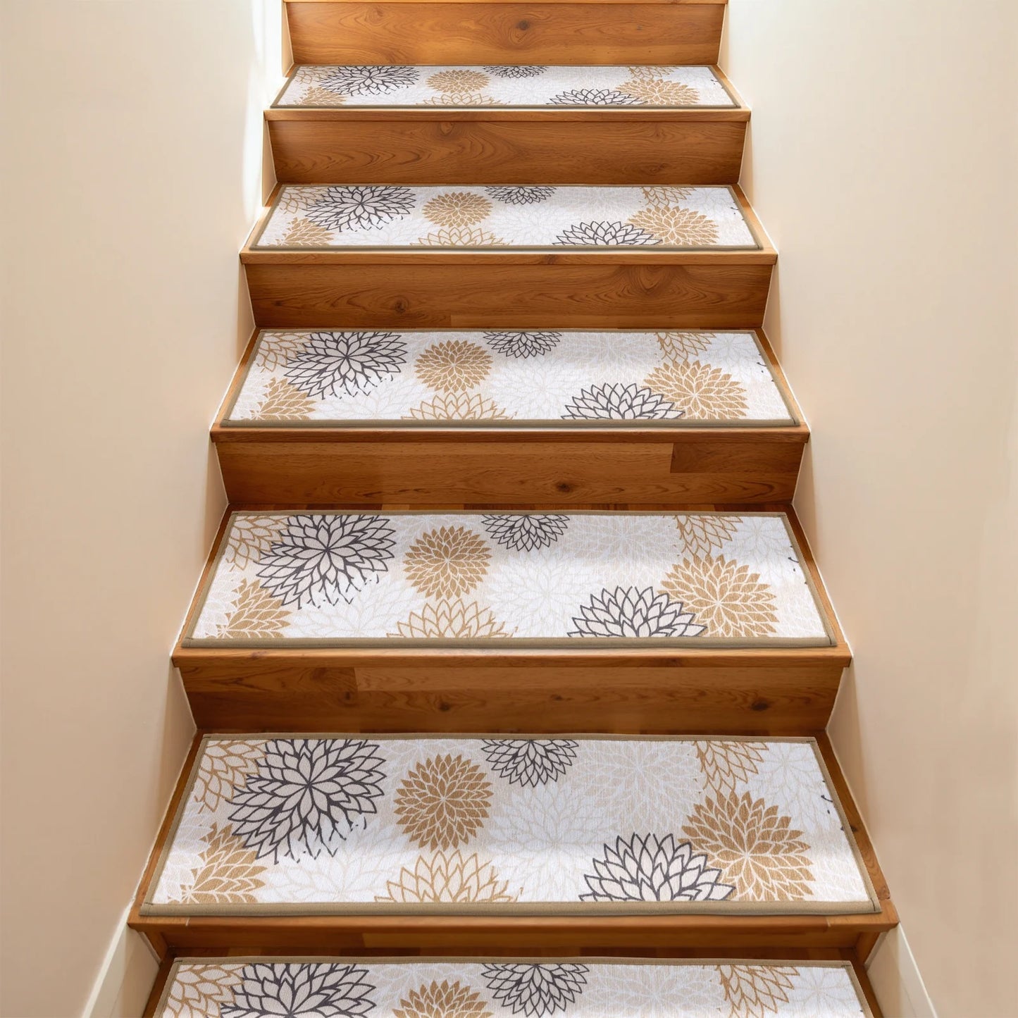 HEBE Stair Treads for Wooden Steps Indoor, 15 Pack 8" X 30" Stair Treads Non Slip with Reusable Adhesive Backing, Non-Skid Carpet Stair Runners for Kids Elders and Pets
