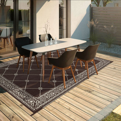Outdoor Rugs Loomed Rectangular Classic Trellis Waterproof Quick Dry Patio Mats