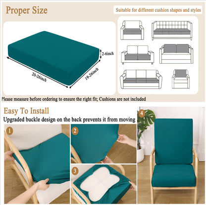 HEBE Stretch Patio Cushion Covers Set 12pcs,Waterproof Outdoor Couch Covers Replacement