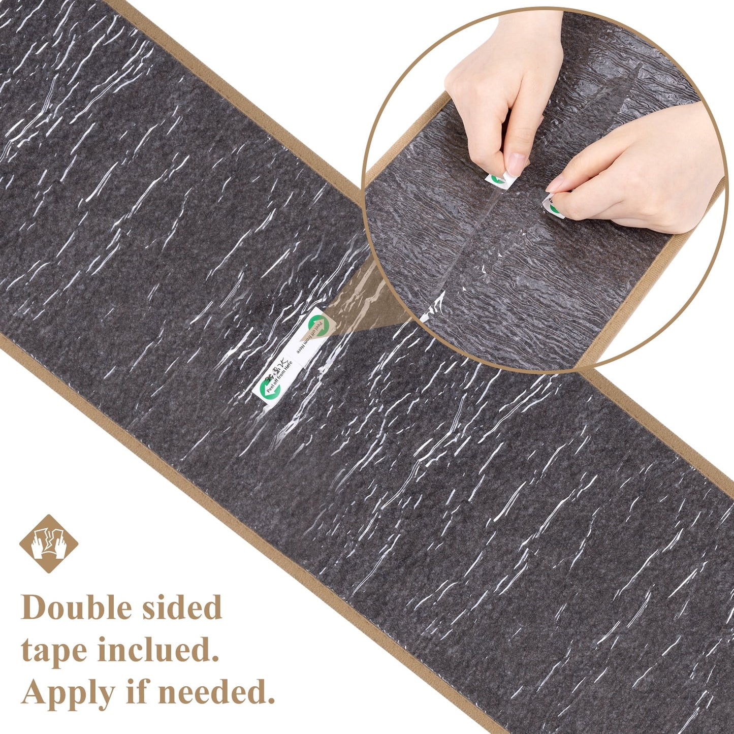 HEBE Stair Treads for Wooden Steps Indoor, 15 Pack 8" X 30" Stair Treads Non Slip with Reusable Adhesive Backing, Non-Skid Carpet Stair Runners for Kids Elders and Pets