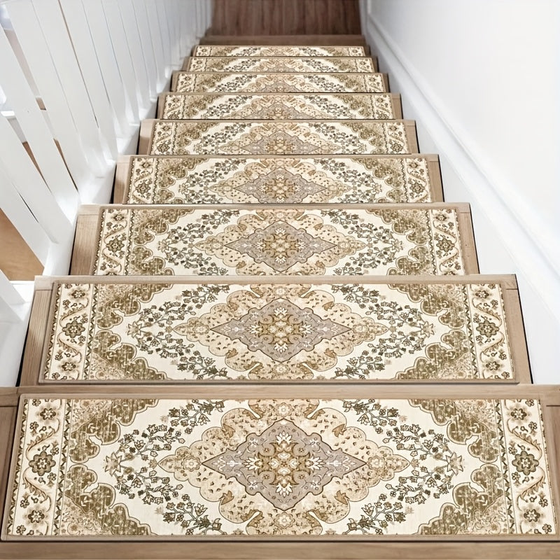 HEBE 8"x30" Carpet Stair Treads Self Adhesive Stair Runner Non Slip Staircase Step Treads