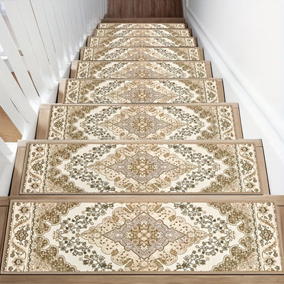 HEBE 8"x30" Carpet Stair Treads Self Adhesive Stair Runner Non Slip Staircase Step Treads