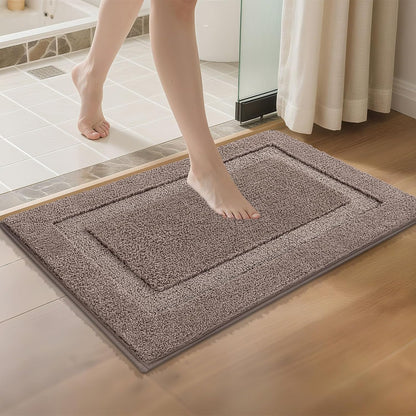 Bathroom Rugs Sets 2 Pieces Absorbent Non Slip Washable Shaggy Bath Mats Solid