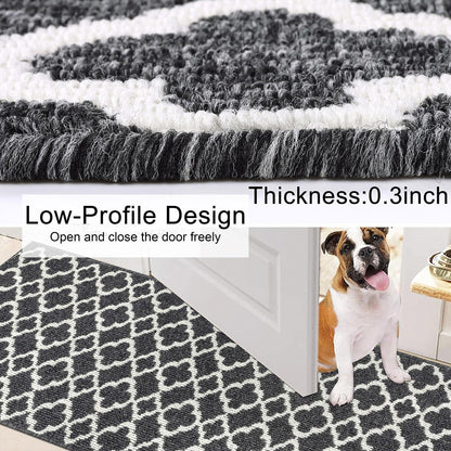 Long Runner Rug for Hallway  Non Slip Kitchen Floor Carpet Runners  Geometric Pattern Machine Washable Area Rug for Entryway Bathroom