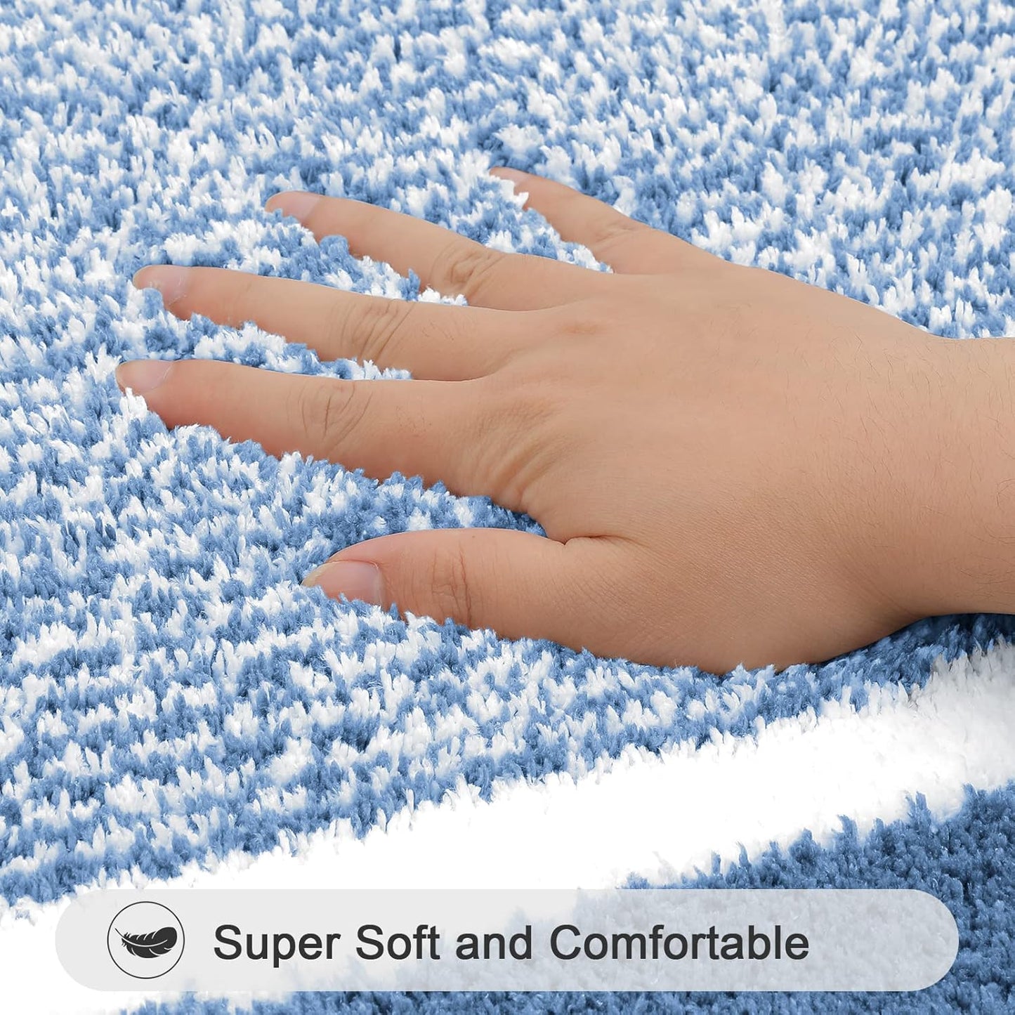 2 Piece Bath Rugs Bath Mat Set Shaggy Bathroom Mat Rug Set Non Slip Absorbent Bath Mat for Bathroom Extra Soft Machine Washable Bathroom Floor Mats