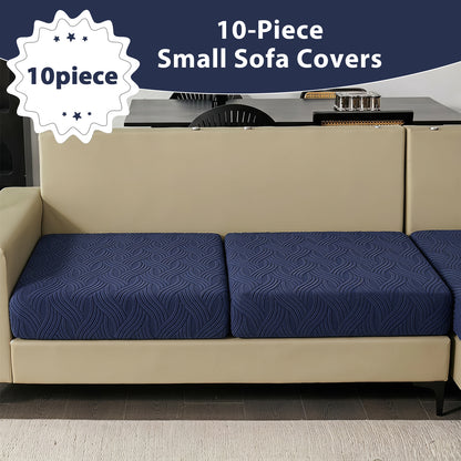 HEBE Stretch Patio Cushion Covers Set 10pcs,Waterproof Outdoor Couch Covers Replacement