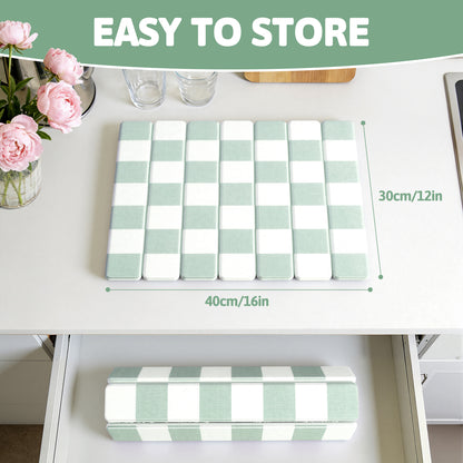 HEBE Stone Drying Mat for Kitchen Counter, Foldable Ultra Absorbent Stone Drying Mat