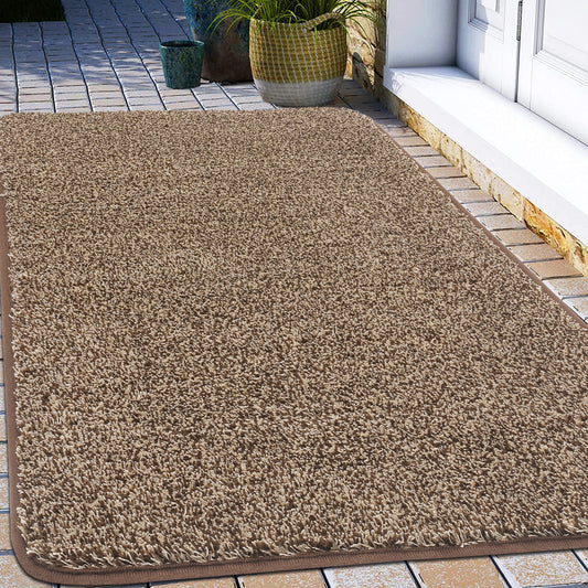 HEBE Indoor Outdoor Doormat Soft Absorbent Inside Door Mat Front Doormats Low Profile Entrance Mats for Dogs Non Slip Welcome Doormats for Entryway Kitchen Laundry Room