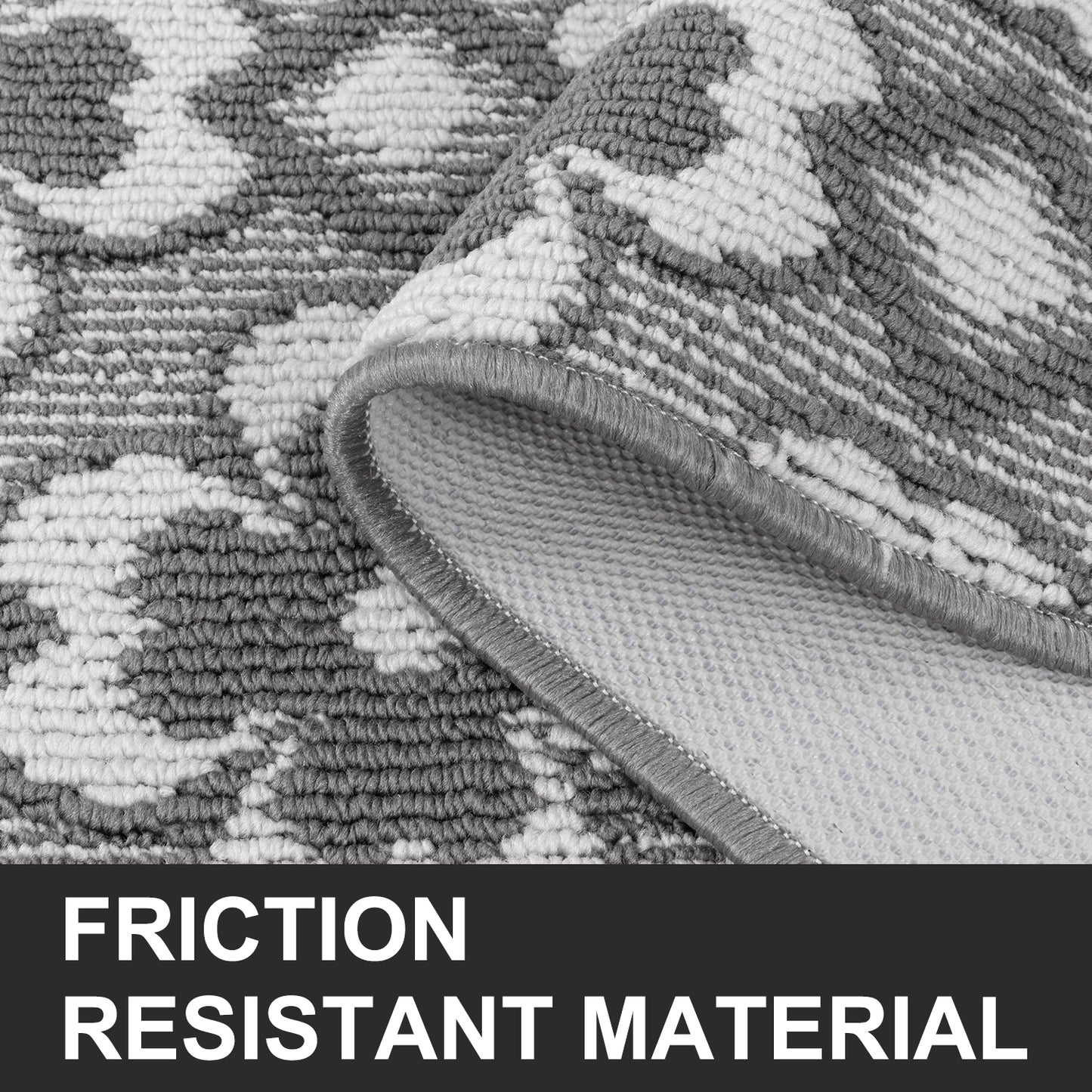 Kitchen Mat Sets 3 Piece Minimalist 3D Lattice Kitchen Floor Rugs with Non Slip Rubber Backing