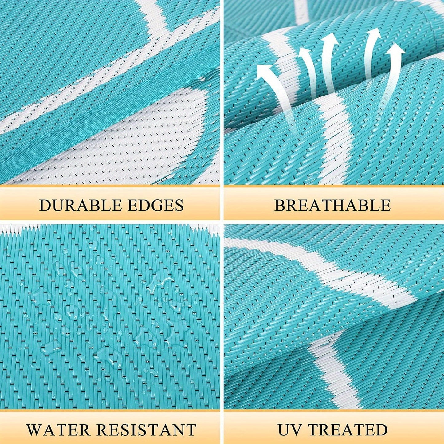Outdoor Rug Waterproof, Reversible Plastic Straw Rug RV Camping Rug, Indoor Outdoor Patio Mat, Outside Carpet For Porch,Deck,Camper,Balcony,Backyard,Picnic