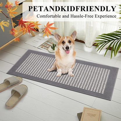 Kitchen Mat Sets 2/3 Piece Water Absorbent Kitchen Floor Rugs Non Slip Entrance Runner Rugs Farmhouse Laundry Throw mats Machine Washable Carpet Sets for Indoormat Balcony Garage