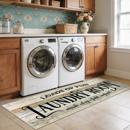 Laundry Room Rug 2'x6' Farmhouse Washable Non Slip Pet Friendly Laundry Floor Mat