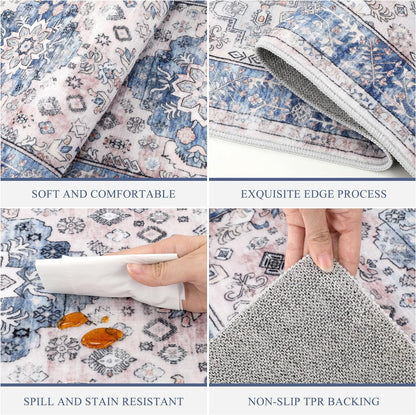 Kitchen Rugs Sets of 3 Non Slip Washable Kitchen Mats for Floor Farmhouse Kitchen Floor Mat Runner Rug Boho Kitchen Sink Rug Carpet for Kitchen Hallway Laundry Room