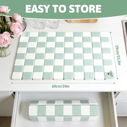 HEBE Stone Drying Mat for Kitchen Counter, Foldable Ultra Absorbent Stone Drying Mat