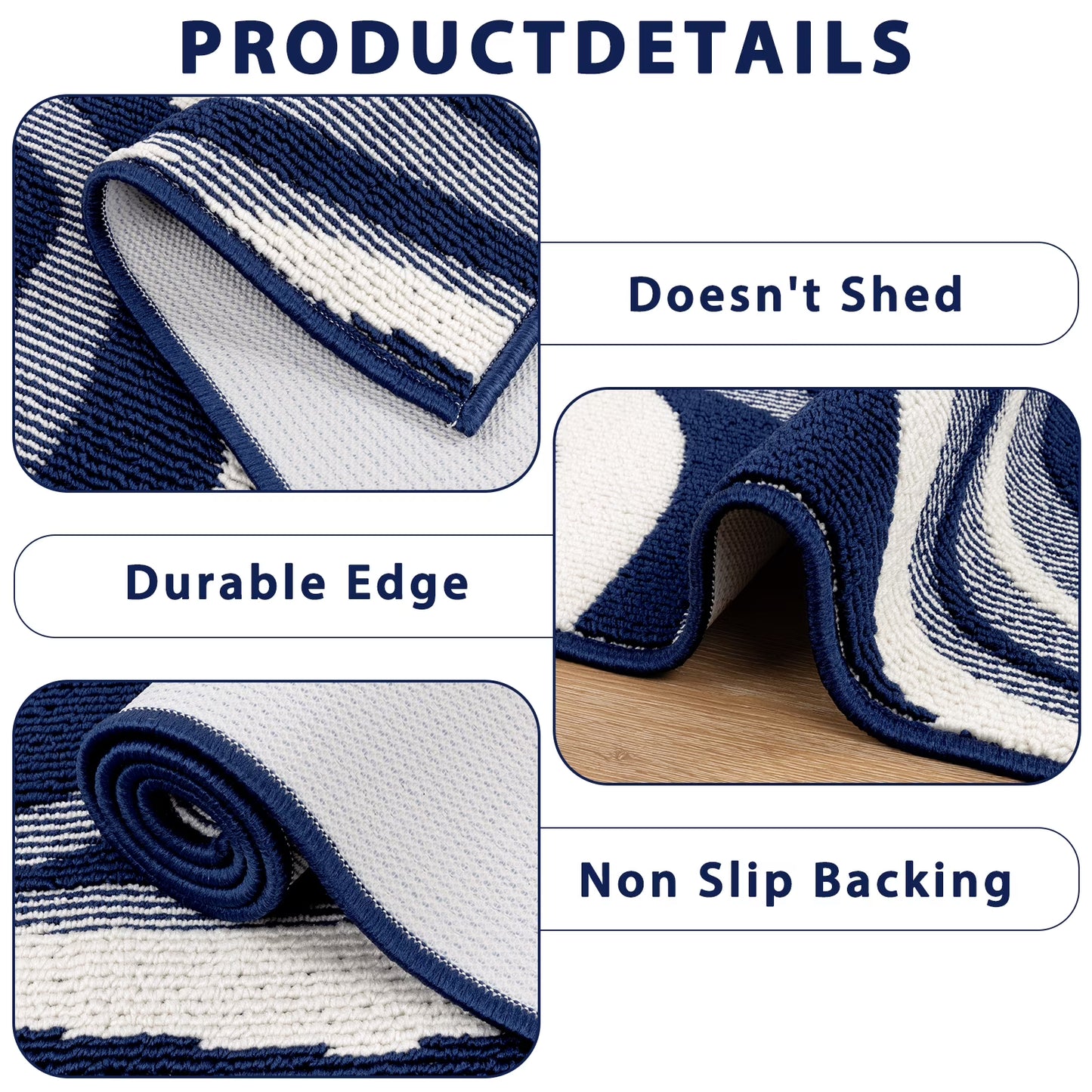 HEBE Runner Rugs for Hallway, 2'x6' Abstract Rug Carpet, Washable Non Slip Floor Mat for Kitchen Laundry Room Entryway