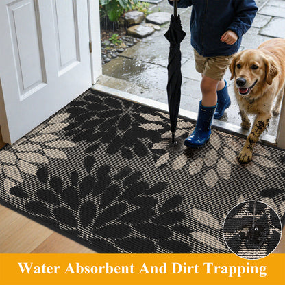 HEBE Indoor Door Mat, Non Slip Washable Mats for Front Door Entrance, Low Profile Dirt Trapper Doormat Entry Carpet for Entryway, Kitchen, Bathroom