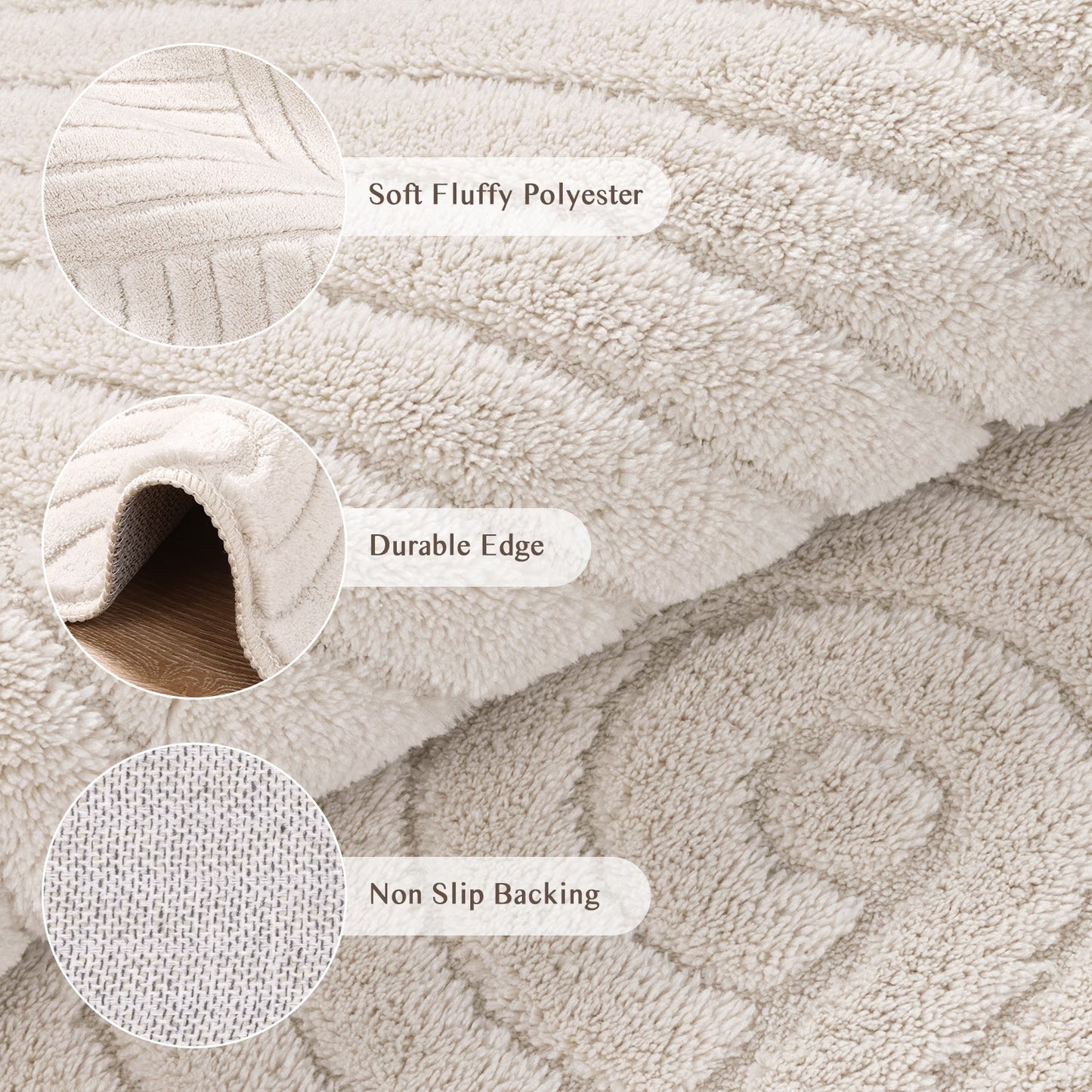 HEBE Area Rugs for Living Room, Washable Non Slip Modern Accent Carpet