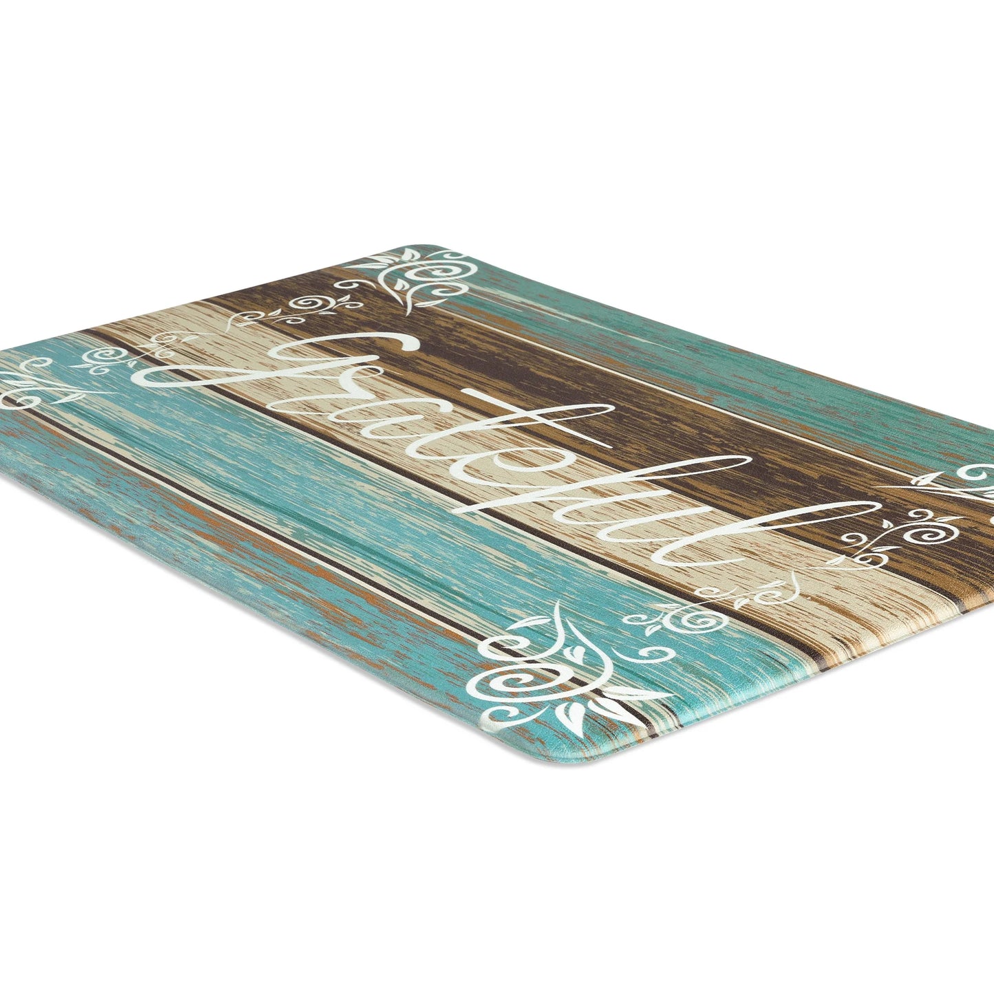 HEBE Farmhouse Kitchen Rug Set of 2, Non-Slip Anti-Fatigue Waterproof Cushioned Mat for Kitchen, Dining & Laundry Room, 18"x30"+18"x48"