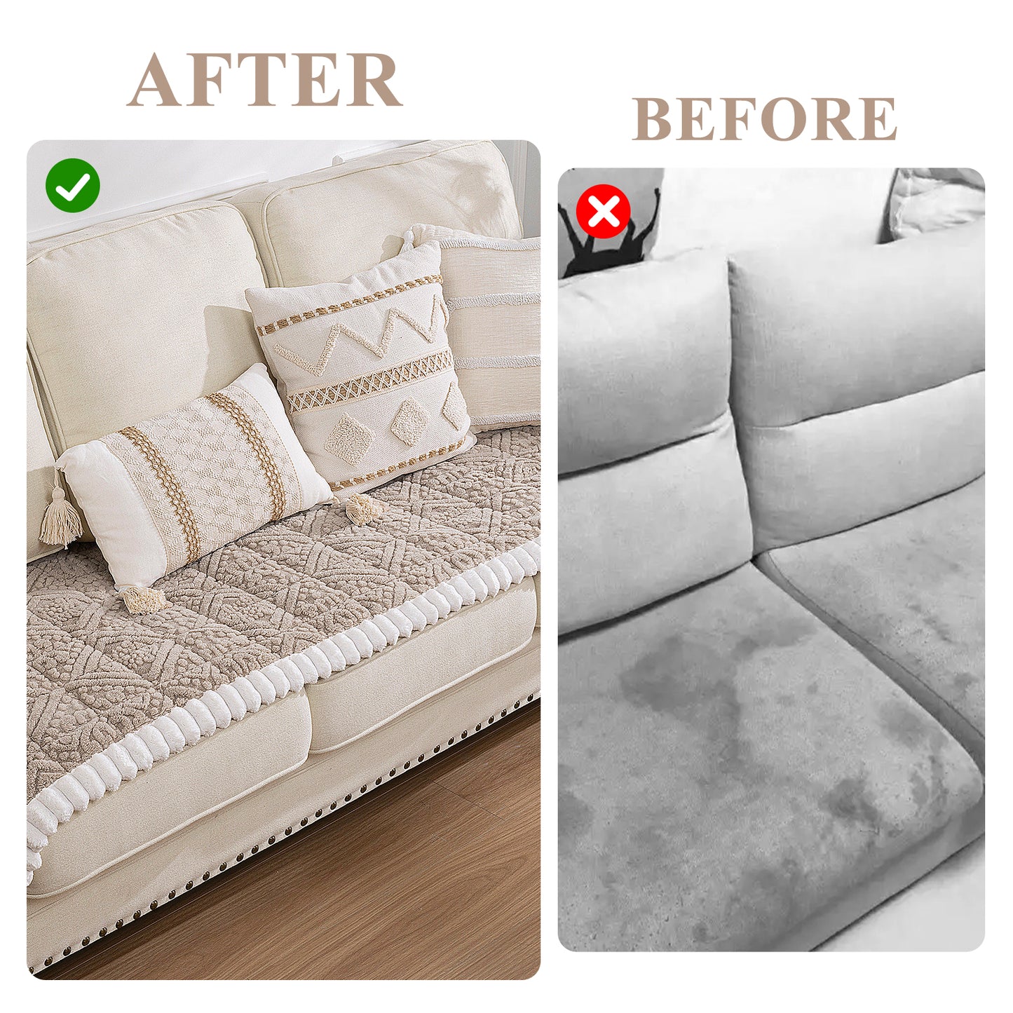 HEBE Geometric Jacquard Sofa Slipcover,Non-Slip Washable Pet Friendly Couch Cover Furniture Cushion Protector for Dogs Cats