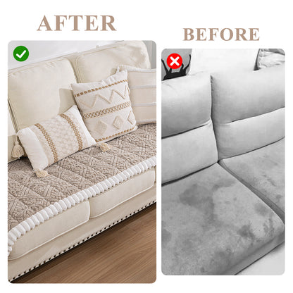 HEBE Geometric Jacquard Sofa Slipcover,Non-Slip Washable Pet Friendly Couch Cover Furniture Cushion Protector for Dogs Cats