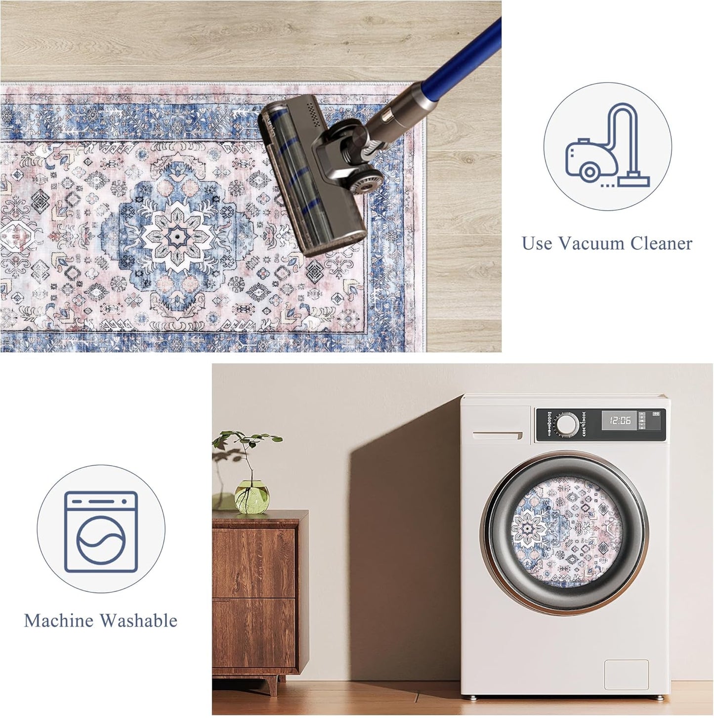 Kitchen Rugs Sets of 3 Non Slip Washable Kitchen Mats for Floor Farmhouse Kitchen Floor Mat Runner Rug Boho Kitchen Sink Rug Carpet for Kitchen Hallway Laundry Room