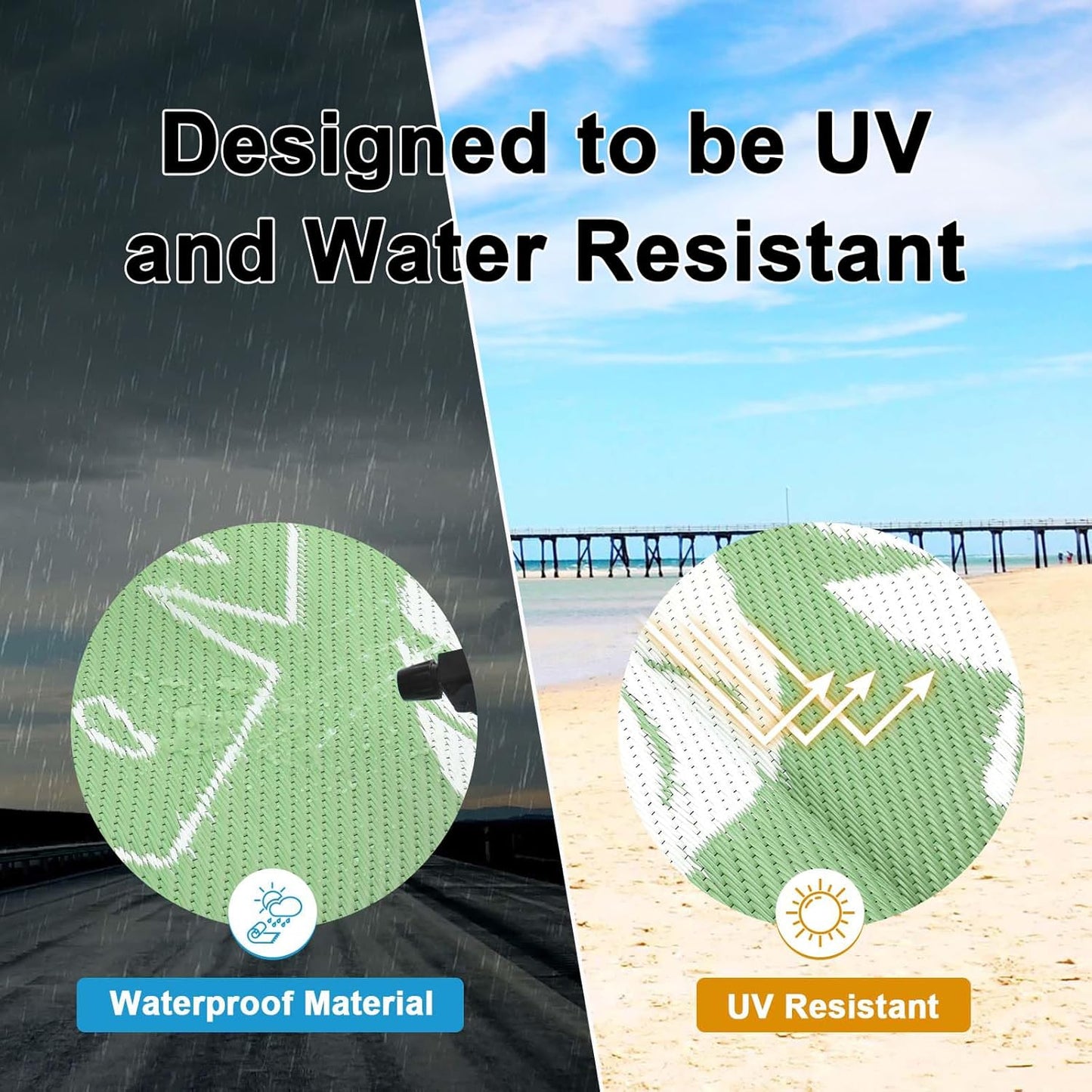 Outdoor Rug  for Patios Waterproof Clearance Reversible Patio Mat Plastic Straw Rug RV Camping Mat Outside Area Rug Carpet for Camping RV,Porch,Deck,Balcony,Camper,Backyard