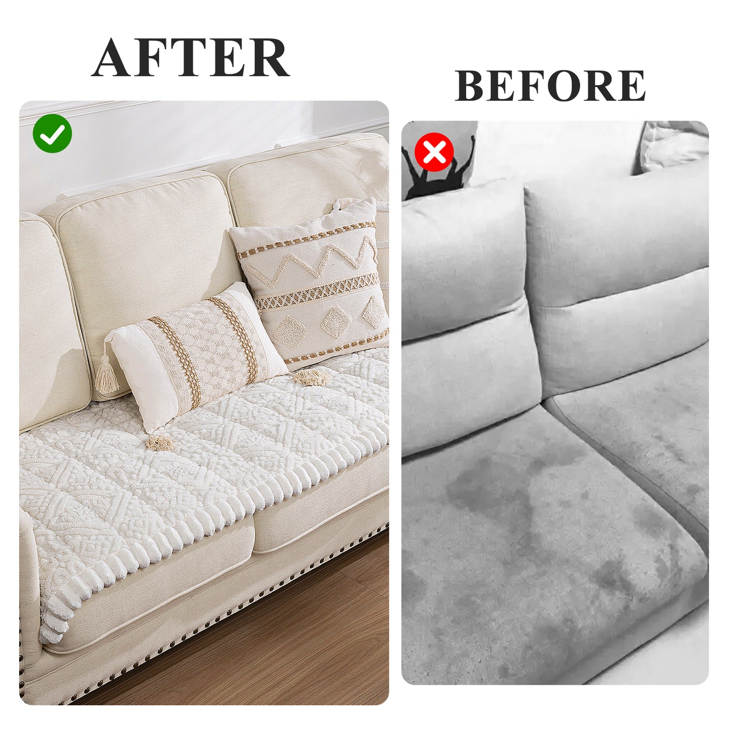 HEBE Geometric Jacquard Sofa Slipcover,Non-Slip Washable Pet Friendly Couch Cover Furniture Cushion Protector for Dogs Cats