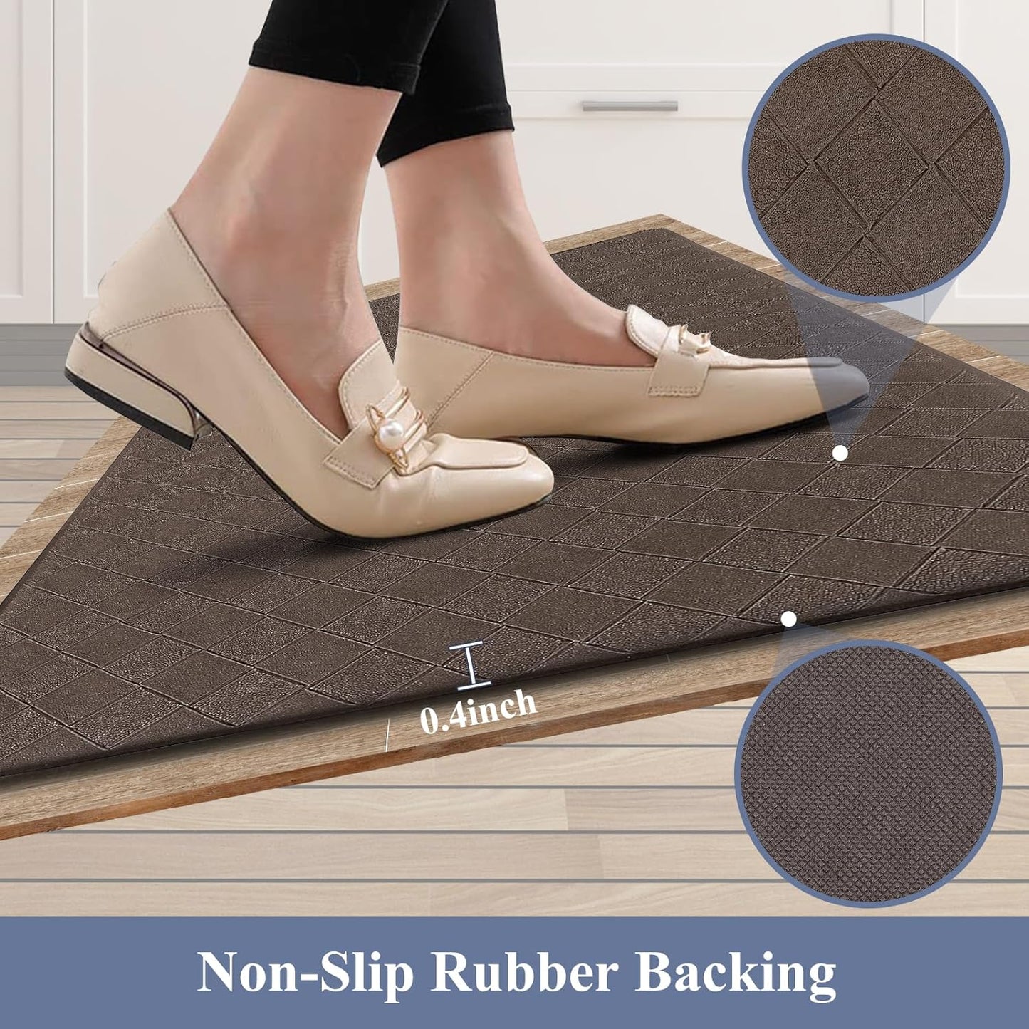 Anti Fatigue 3 Piece Waterproof Kitchen Mats - Non Slip Comfort Standing Mat Runner for Home Office, Sink, Laundry