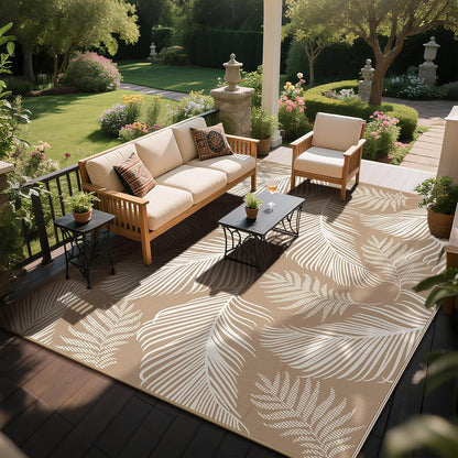 Waterproof Outdoor Rug  Reversible Plastic Straw Patio Camping Rug, Indoor Outdoor RV Mat Carpet for Deck, Camper, Porch, Balcony, Backyard, Picnic